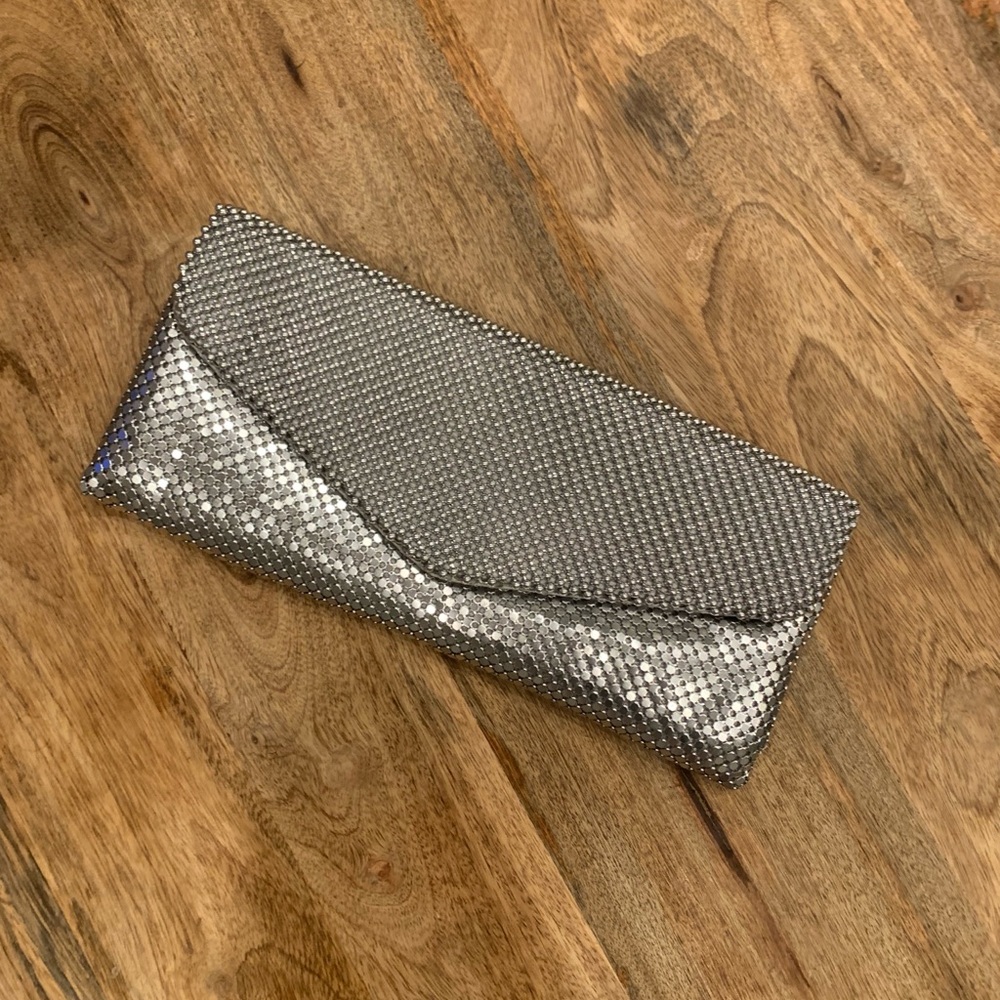 Jessica McClintock Silver Sparkle Clutch